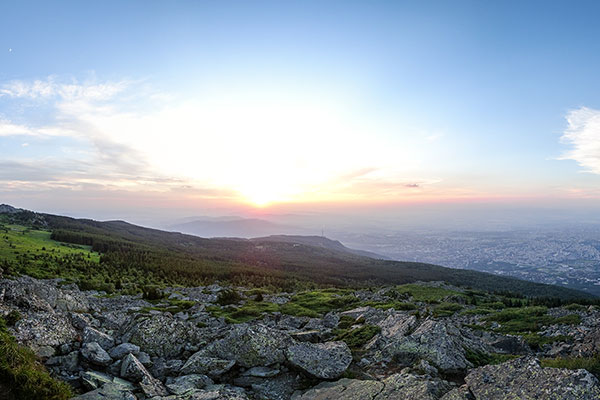 Залез от връх Камен дел над Копитото и София