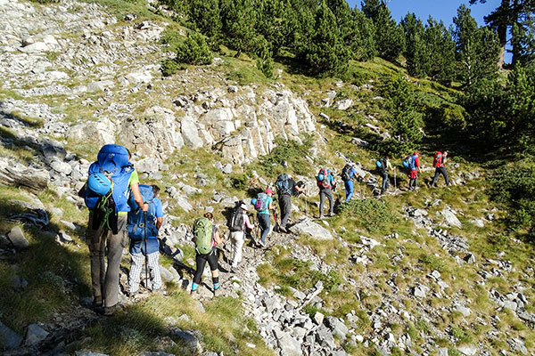 Групата по пътеката за връх Стефани, Олимп